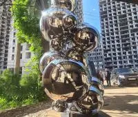 Скульптура из зеркальных шаров нержавеющая сталь (517531) поставка арт-объект  в Москве